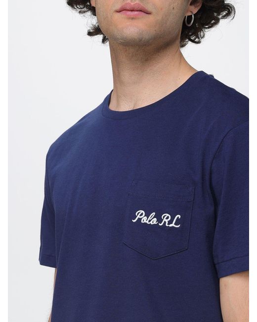 Polo Ralph Lauren Blue Cotton T-Shirt With Teddy Print for men