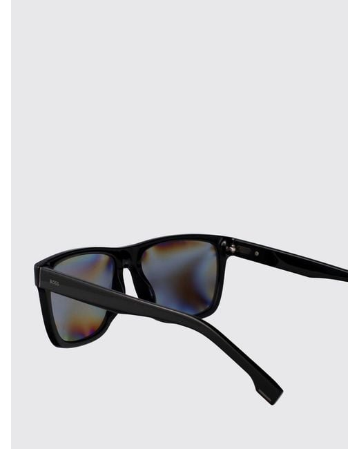 Boss White Rectangular Aviator Acetate Sunglasses With Lettering Logo for men