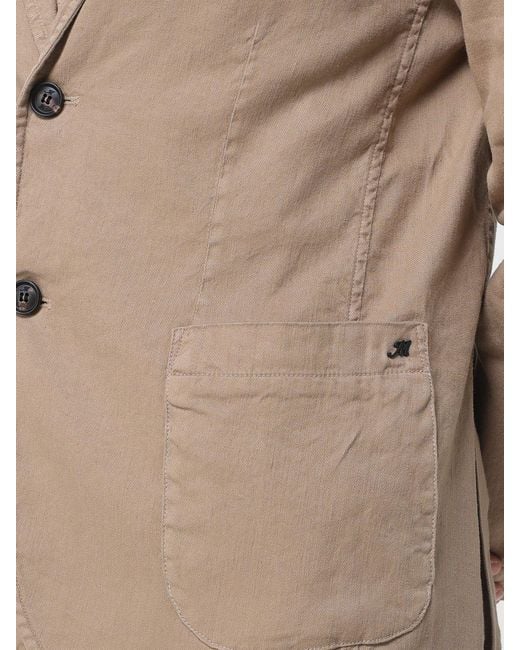 Mason's Natural Single Breasted Cotton And Linen Blazer for men