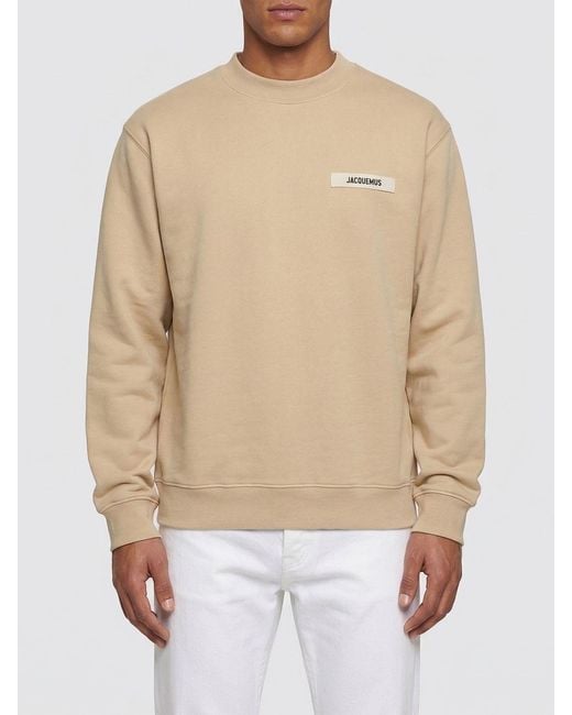 Jacquemus Natural Logo Cotton Crewneck Sweatshirt for men