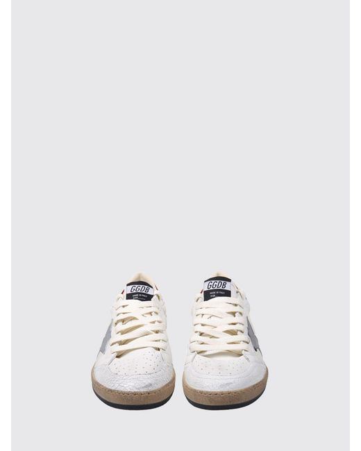 Golden Goose Deluxe Brand White Ball Star Leather Sneakers With Crackle-Effect Details for men