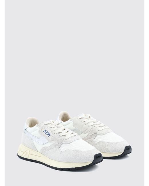 Autry White Reelwind Nylon And Suede Sneakers With Serrated Sole