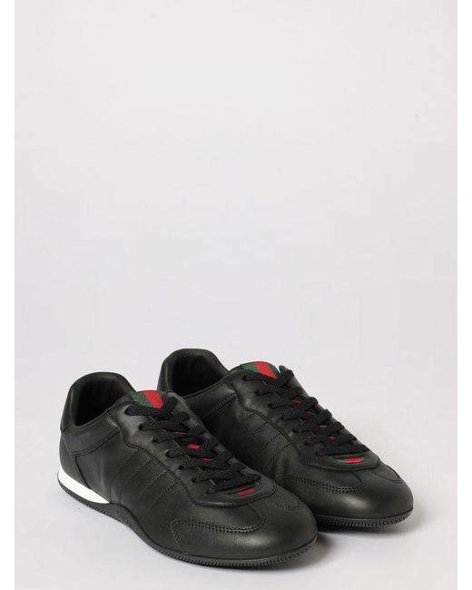 Gucci Black Shift Leather Sneakers for men