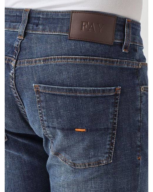 Fay Blue Slim Fit Stretch Denim Jeans for men