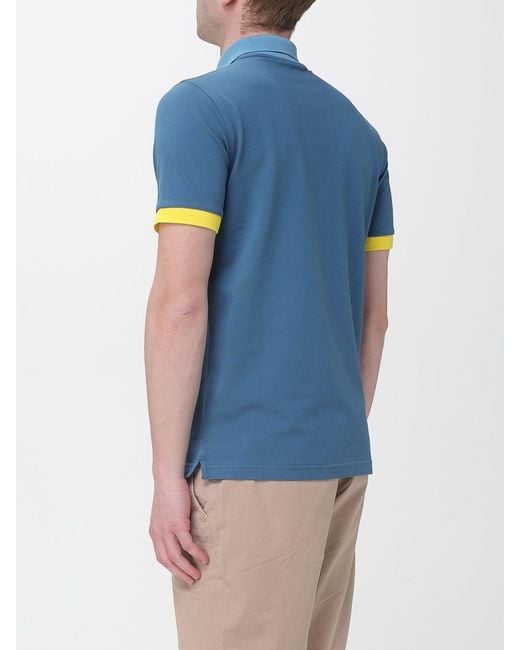 Sun 68 Blue Cotton Polo Shirt for men