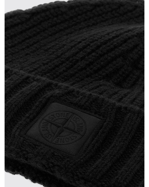 Stone Island Black Hat for men