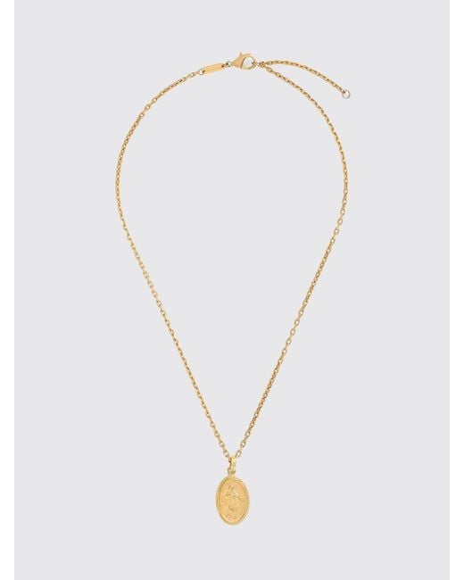 Dolce & Gabbana White Dolce &Amp Gabbana Medallion Brass Necklace With Pendant
