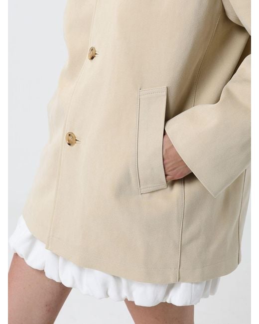 DUNST Natural Faux Leather Shirt Jacket With Dropped Shoulders And Classic Collar