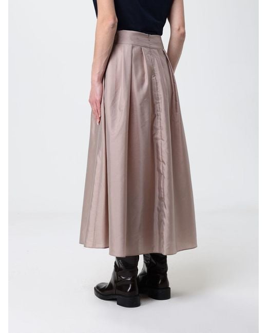 Max Mara Pink Silk Blend Satin Midi Skirt