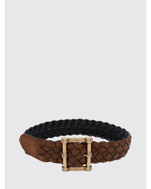 Etro Brown Geflochtener Wildleder-Kalbsleder-Gürtel