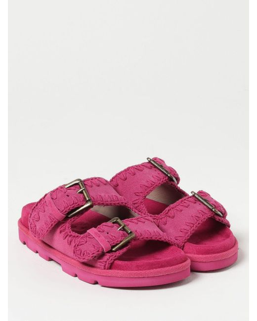 Mou Pink Flat Sandals