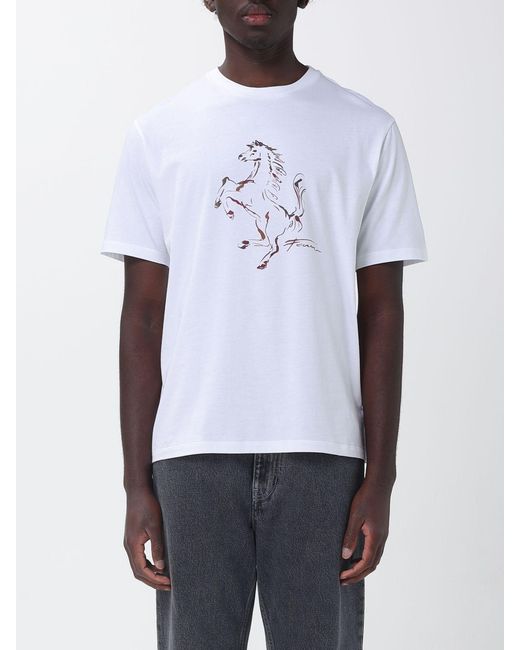 Ferrari White Printed T-Shirt for men