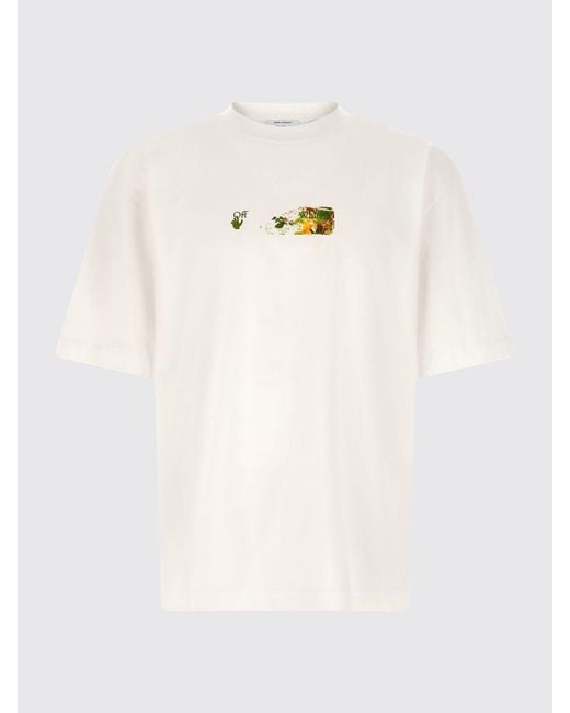 Off-White c/o Virgil Abloh White Cotton T-Shirt With Arrow Logo Print On The Back for men