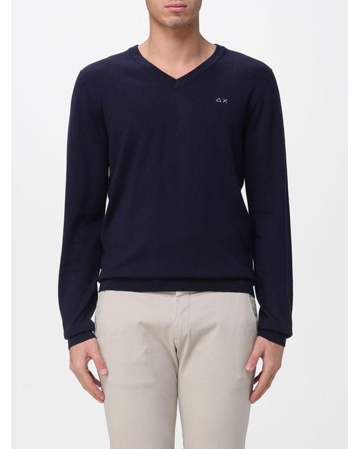 Maglia A V Basic di Sun 68 in Blue da Uomo
