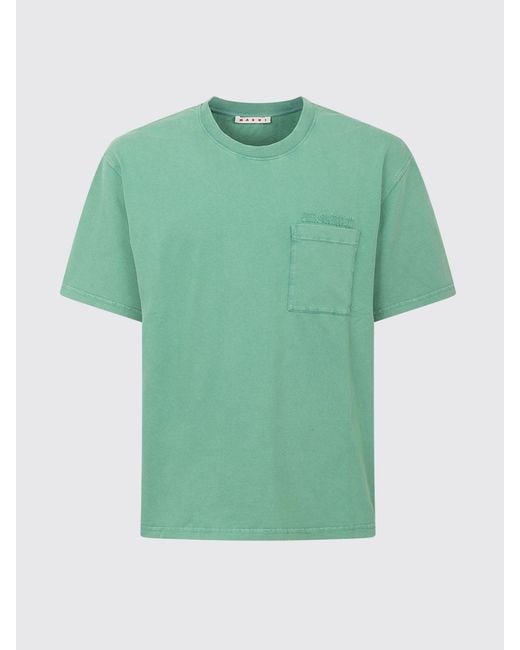 Marni Green Basic Cotton T-Shirt for men