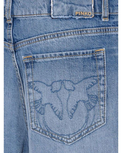 Pinko Blue Cotton Denim Flared Jeans