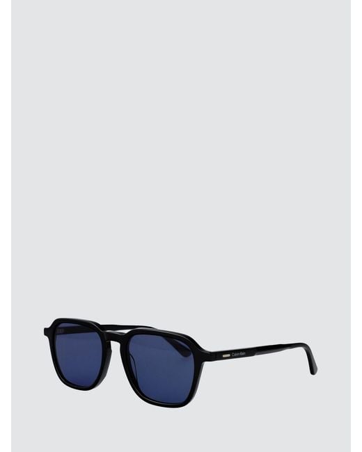 Calvin Klein Blue Aviator Acetate Sunglasses With Cr-39 Lenses for men