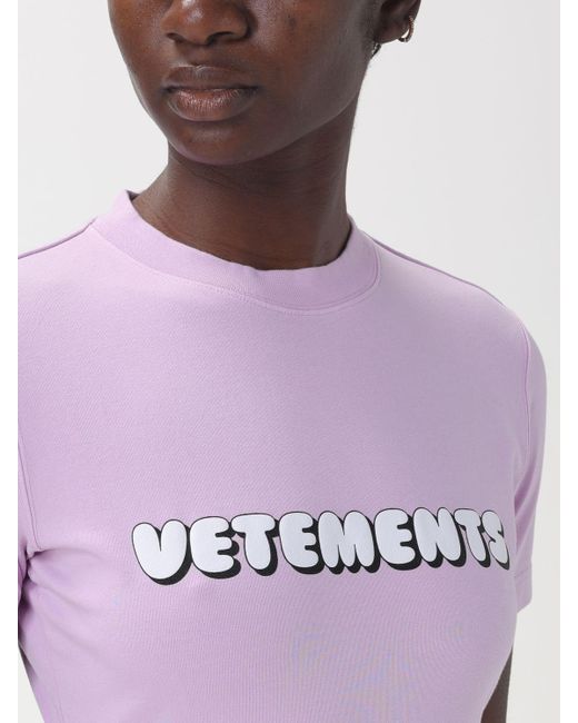 T-shirt in jersey stretch di Vetements in Purple
