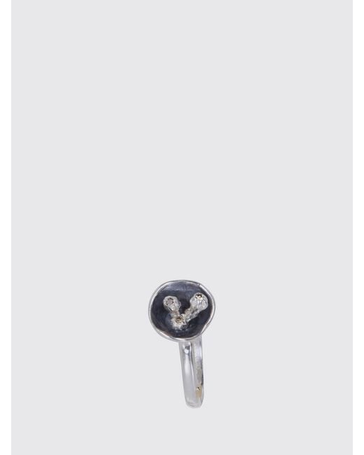 Rosa Maria White Chromed Ring
