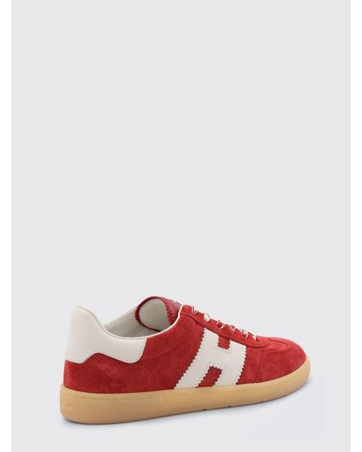 Hogan Red Cool Embossed Suede Sneakers
