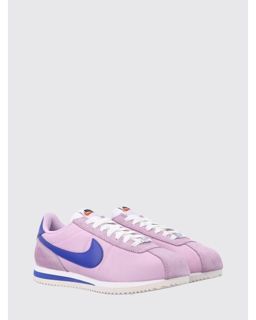 Nike Purple Cortez Nylon And Suede Sneakers