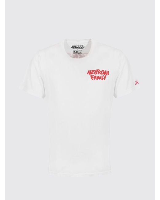 Mc2 Saint Barth White Printed Cotton T-Shirt for men