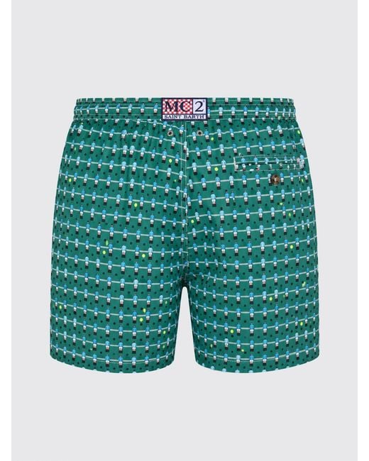 Mc2 Saint Barth Green Printed Boxer Swim Trunks for men
