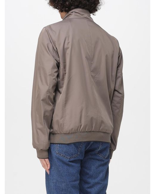 Moorer Gray Polyester Bomber Jacket for men