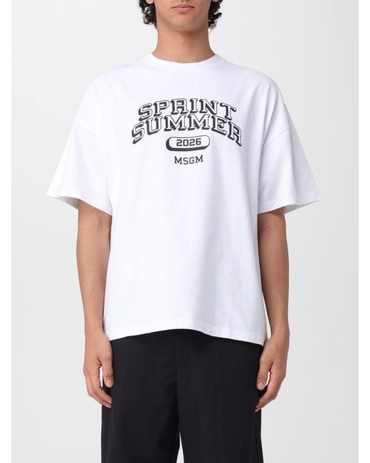 MSGM White T-Shirt for men