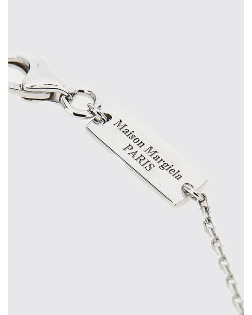 Maison Margiela White Logo Ring Necklace for men