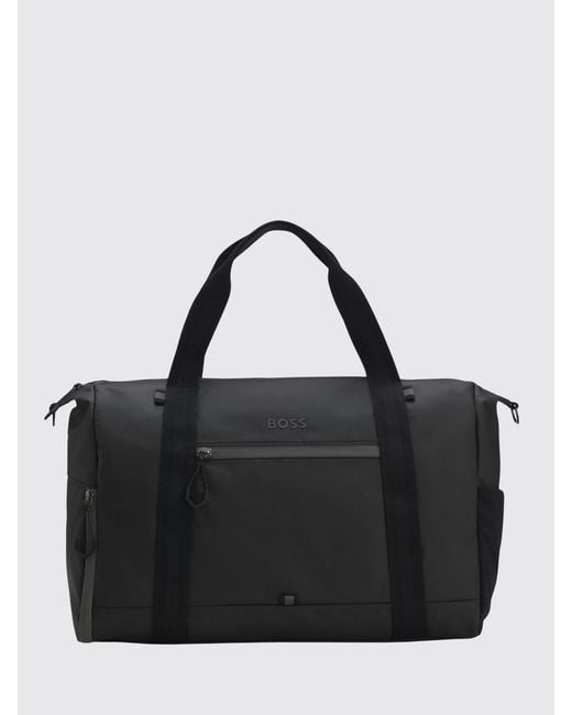 Boss Black Polyester Duffle Bag for men