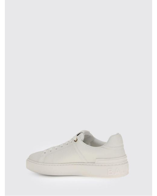 Balmain White B-Court Leather Sneakers