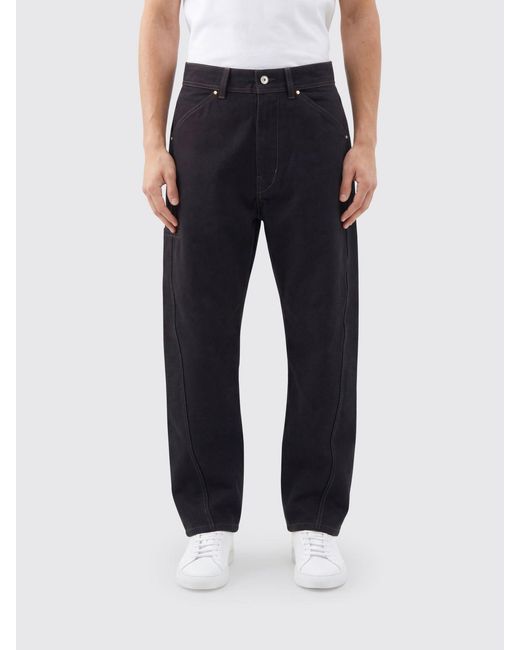 Lemaire Blue Cotton Wide-Leg Trousers for men