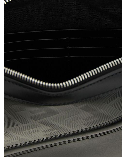 Fendi Black Diagonal Ff Camera Case Bag for men