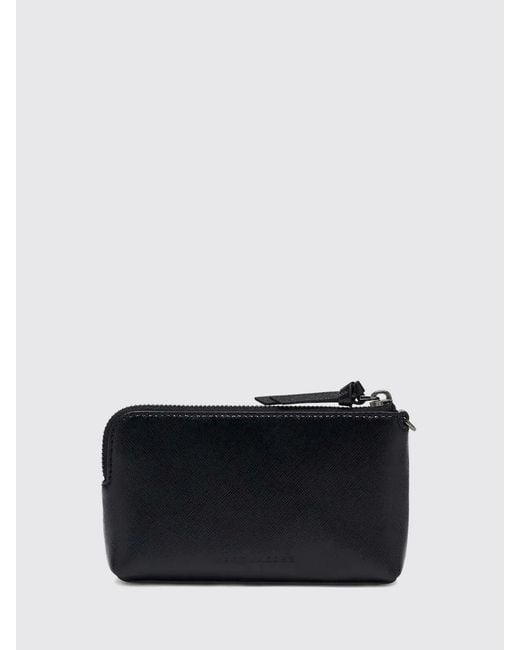 Marc Jacobs Black The Snapshot Leather Wristlet Pouch With Double J Logo