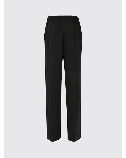 Herno Black High-Waisted Jersey Palazzo Trousers With Drawstring