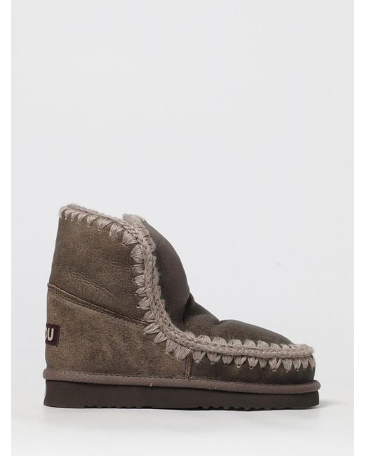Mou Brown Flat Ankle Boot