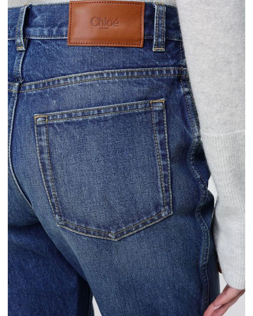 Chlo&Eacute Jeans Cropped Fit De De Algodón Chloé de color Blue