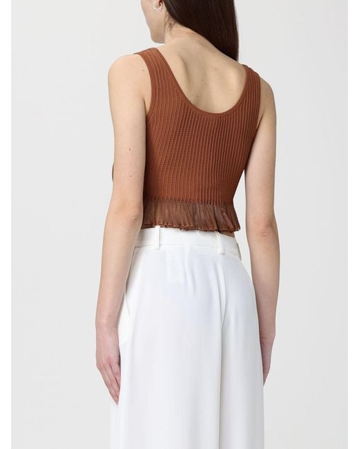 Elisabetta Franchi White Knitted Cropped Top