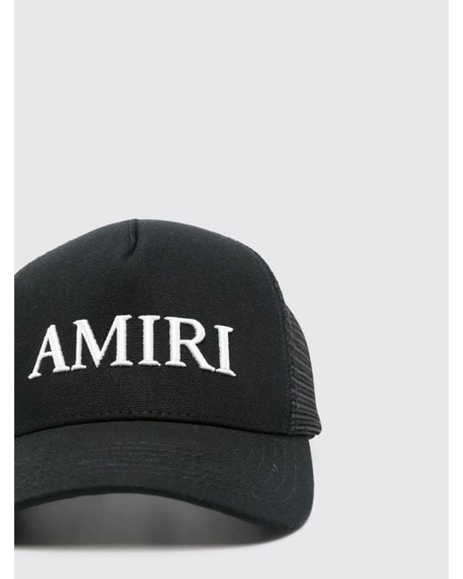 Amiri Black Cotton Baseball Cap With Logo for men