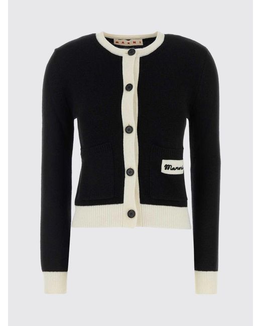 Marni Black Wool Blend Cardigan