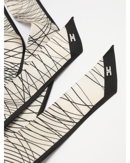 Elisabetta Franchi White Printed Silk Bandeau