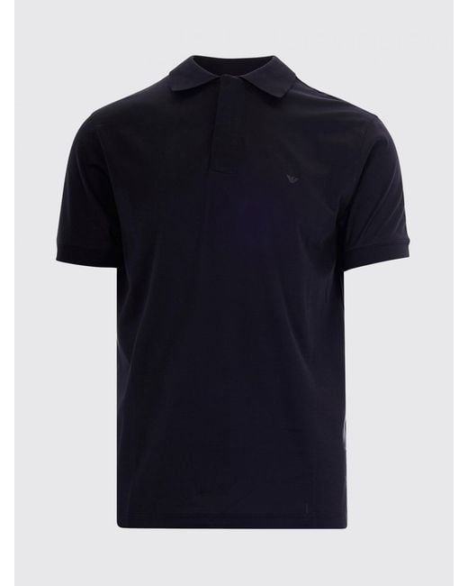 Emporio Armani Blue Cotton Jersey Polo Shirt for men