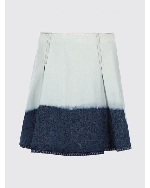 Marni Blue Bicolor Denim Skirt