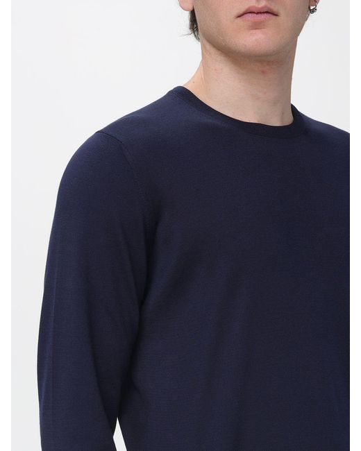Fay Blue Basic Cotton And Silk Pullover for men