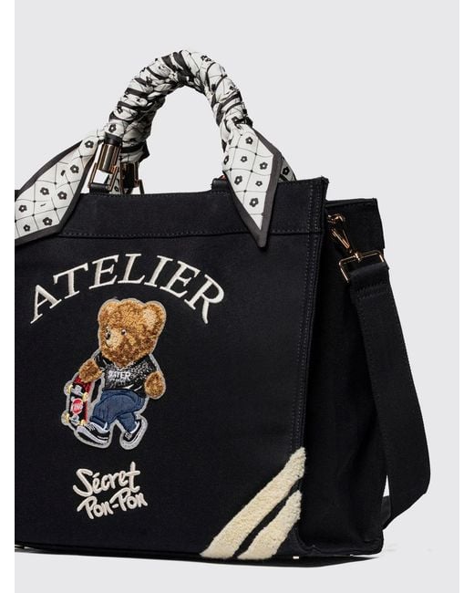 Secret Pon-pon Black Shoulder Bag