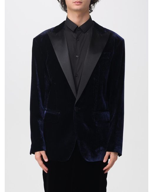 DSquared² Blue Velvet Single Breasted Blazer for men