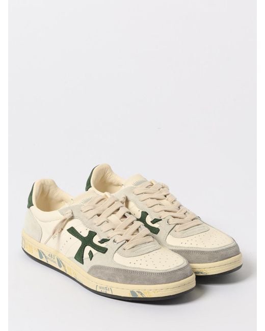 Premiata Natural Bskt Clay Leather Sneakers for men