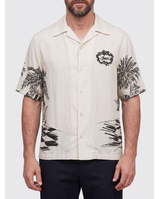 Amiri Natural Printed Silk Shirt for men