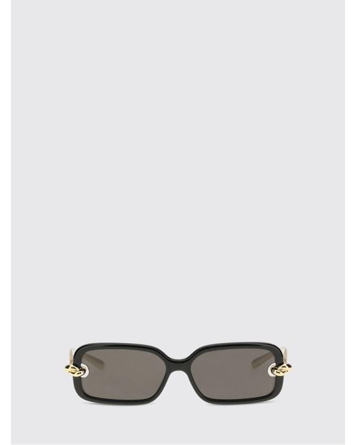 Bottega Veneta White Knot Rectangular Sunglasses